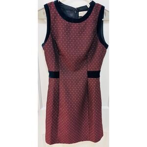 Jack Wills Tockwith Jacquard Shift Dress Damson UK8 US4 Burgundy Gold Party nwt‎